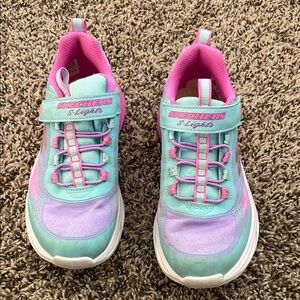Used Light Up Skechers Kids Sneakers - Pink and Aqua